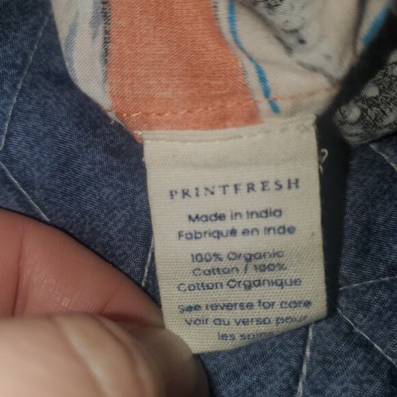 NEW PrintFresh Size L Champagne & Caviar PJ Top NWOT Pants Set Cotton Salmon - Picture 8 of 14